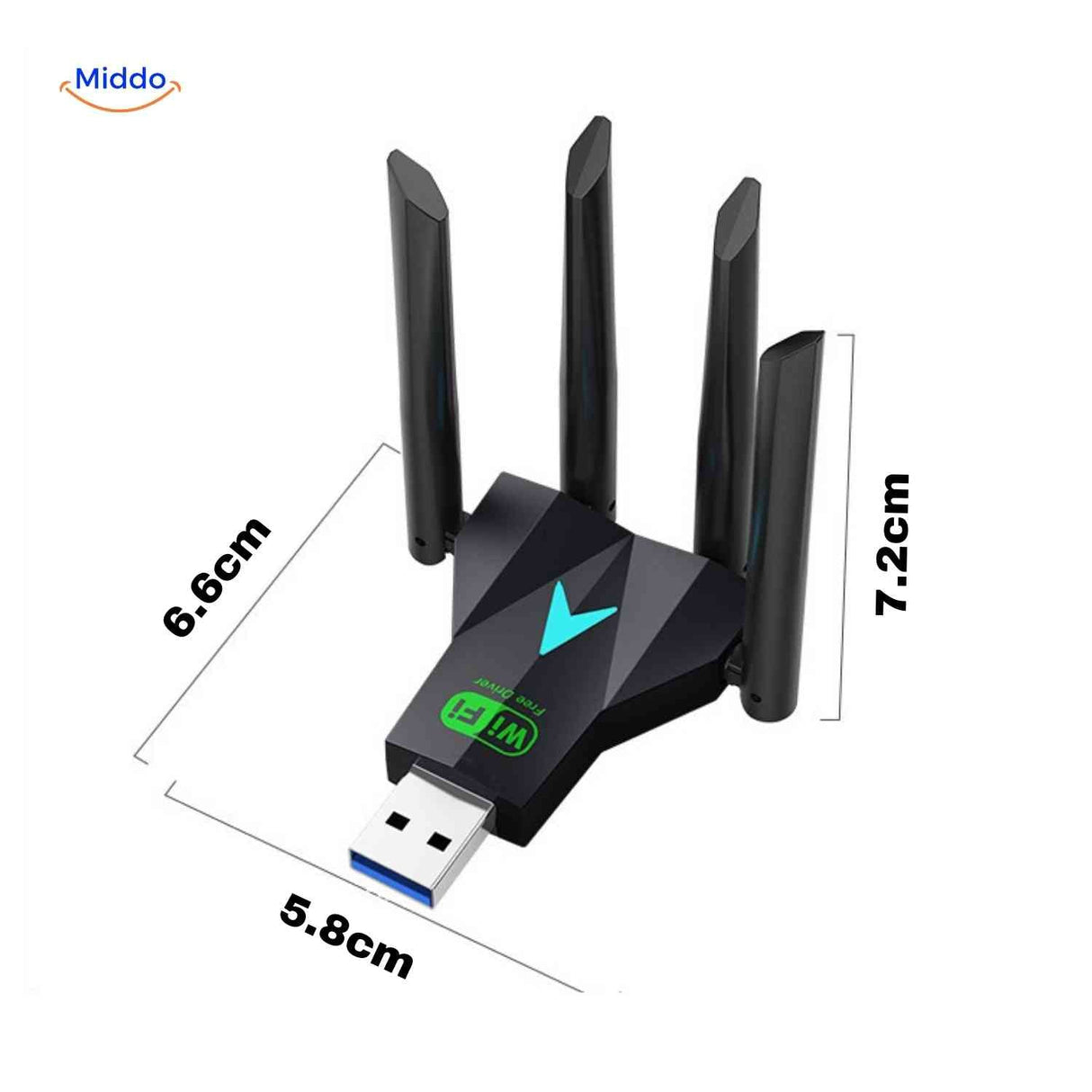 AeroLink WLAN-Adapter – Hohe Geschwindigkeit von 1300 Mbit/s, Dualband www.middo.de