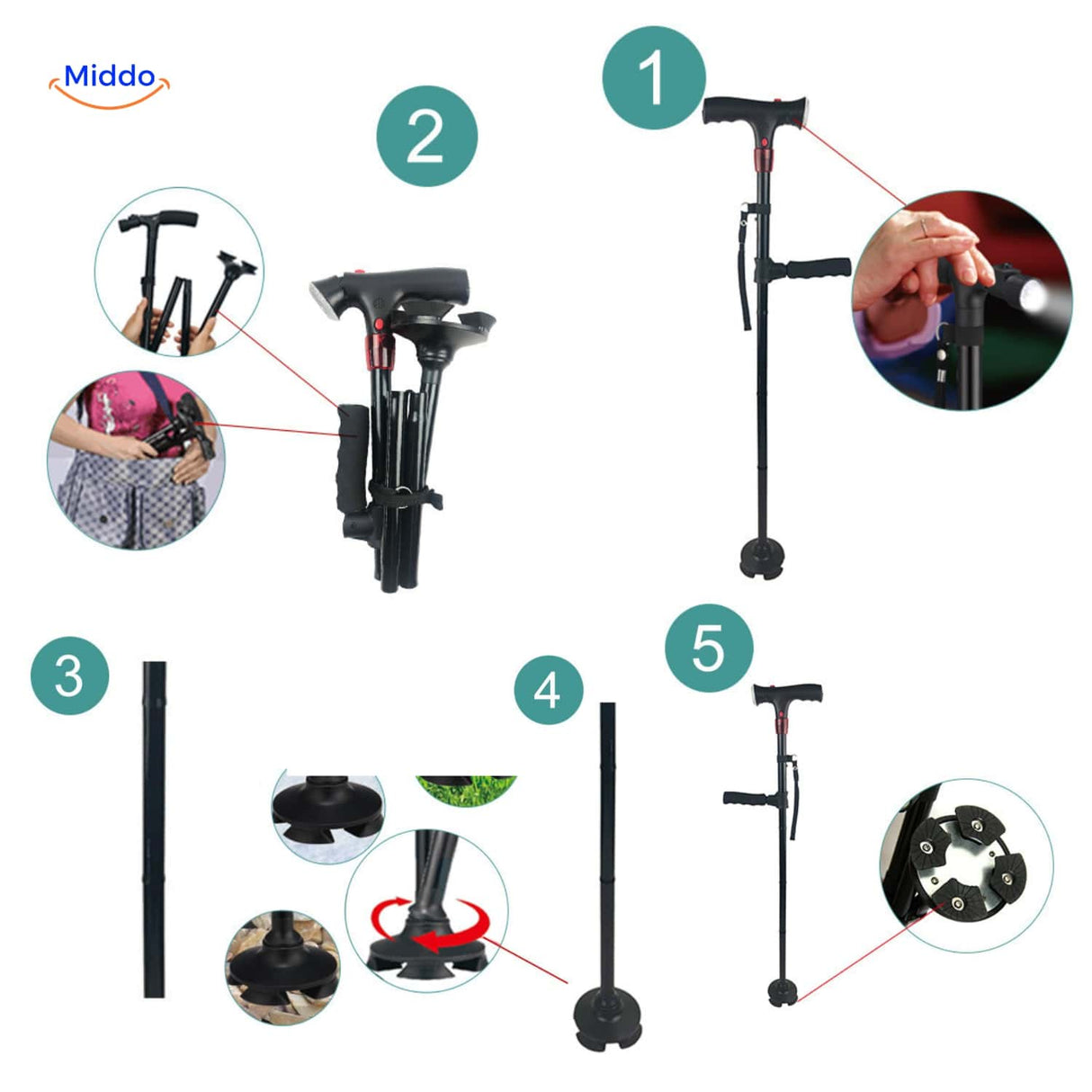 AluCare Stick LED-Lampe und SOS-Alarm-System