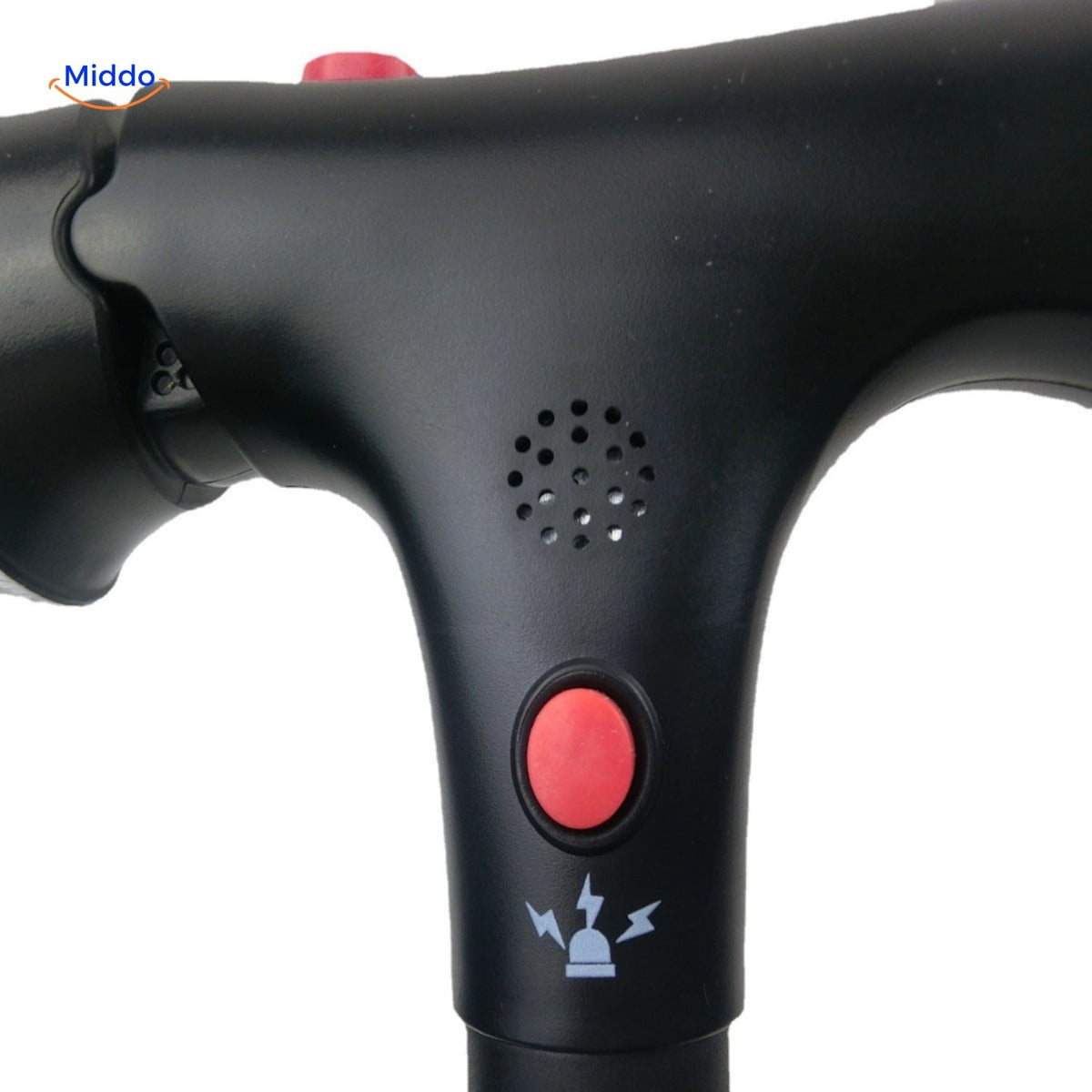 AluCare Stick Detail von Knopf und Alarmfunktion www.middo.de