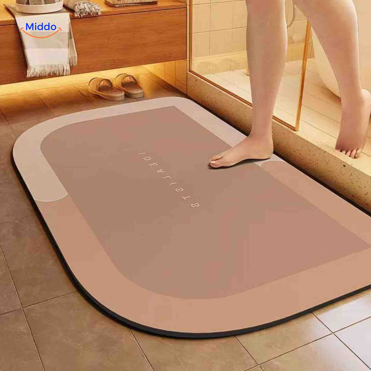 Aquastep Duschmatte rechteckig, umgekehrte braune Farbe | www.middo.de