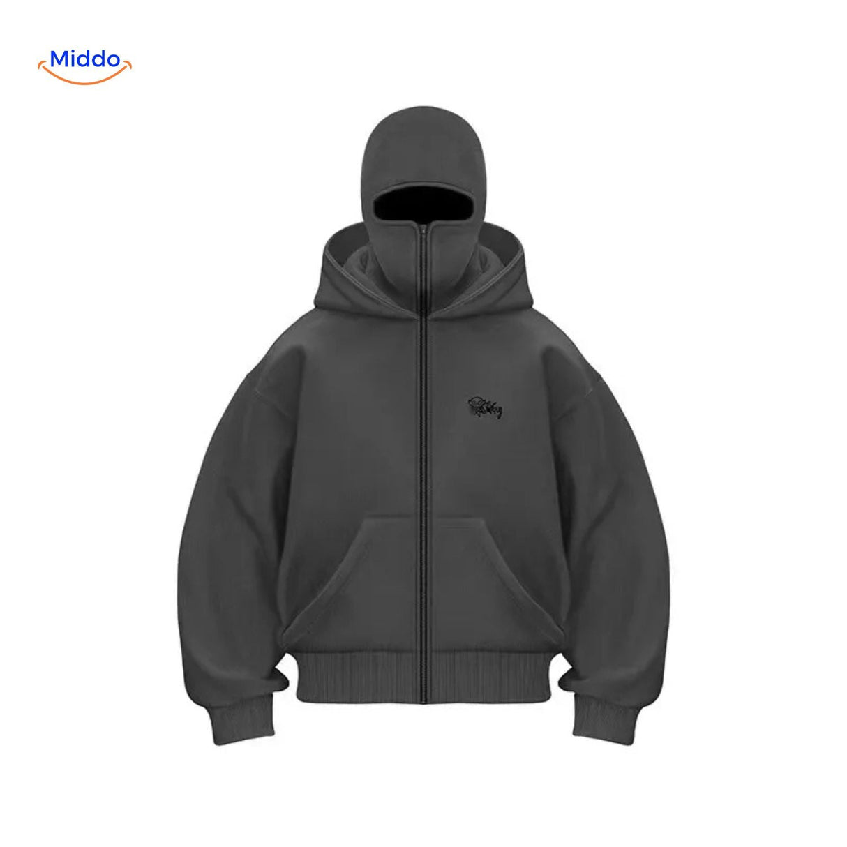 AutumnBliss Hoodie dunkelgrau mit gesticktem Logo