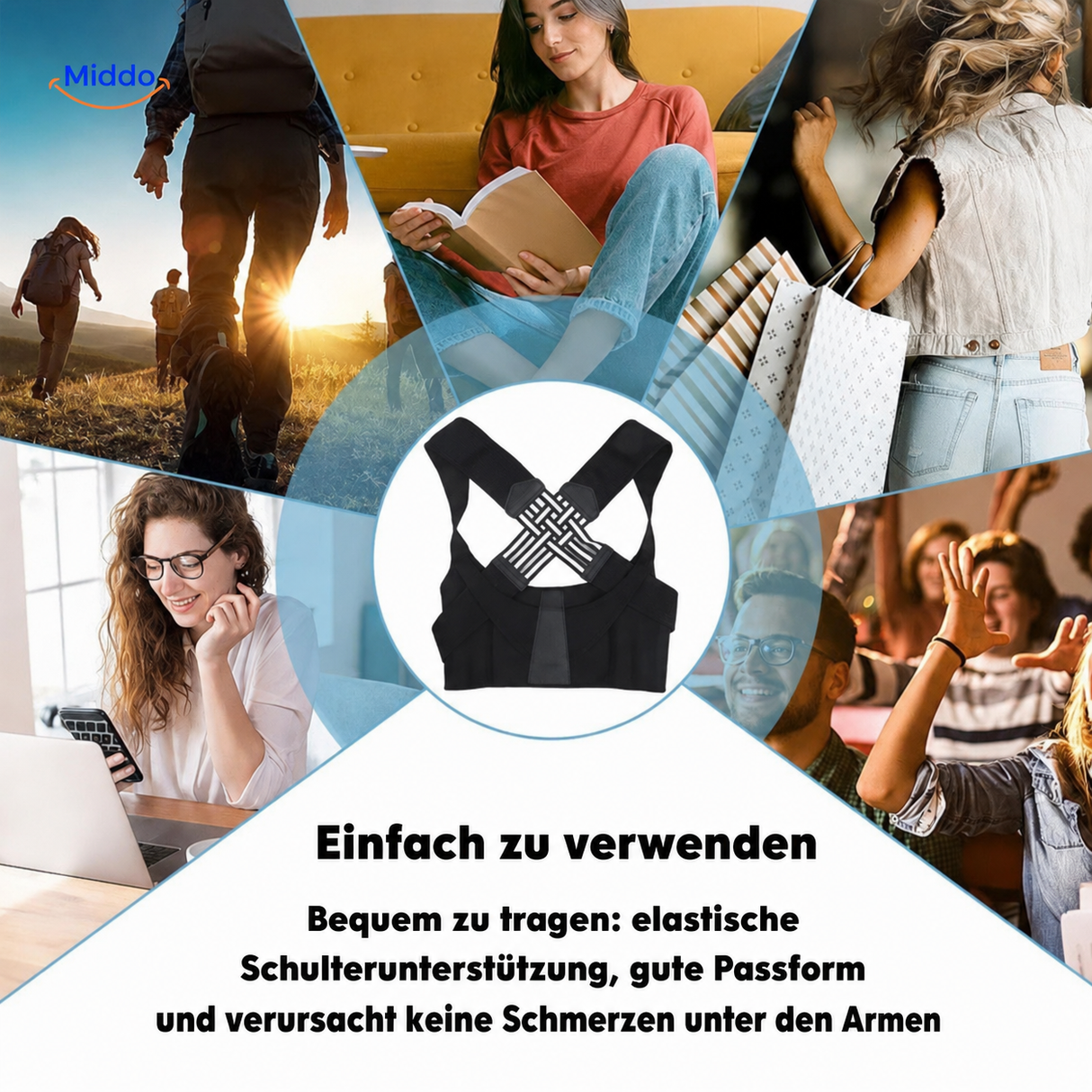 Postura Rückenstütze 2.0 – Für eine geradere Haltung & komfortable Rückenunterstützung – Ansicht 13