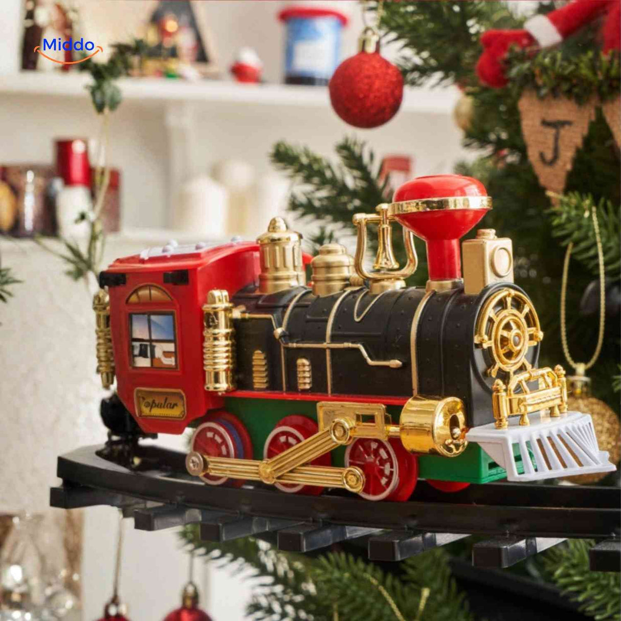 Weihnachtsbahn Zug Weihnachtsdekoration mit runder Bahn