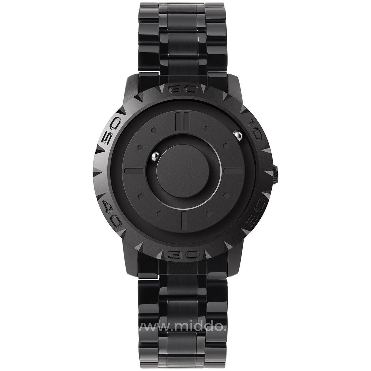 Schwarze Magnetique Uhr mit Metallband