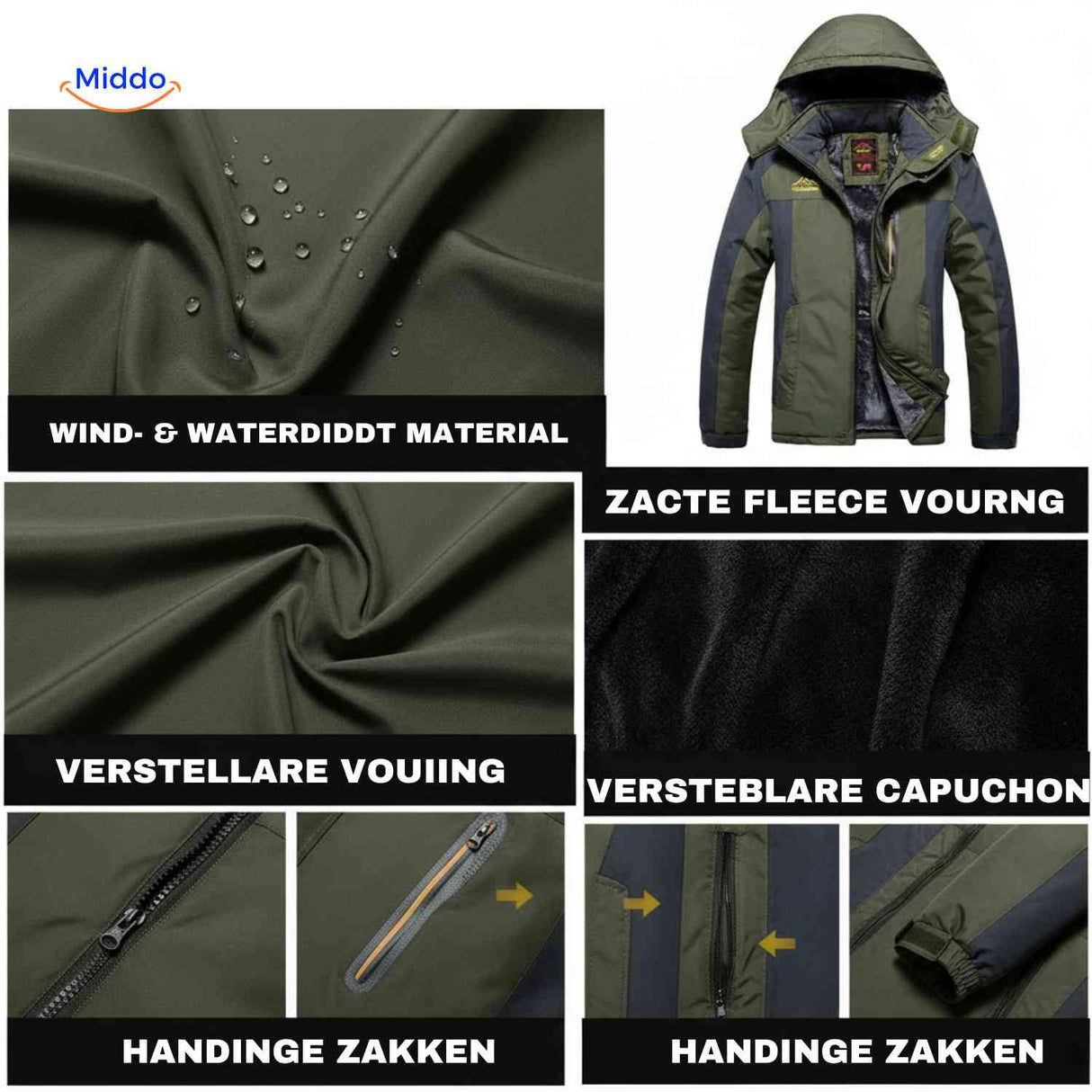 OutdoorJackets wind- und wasserdichtes Material mit Fleecefutter