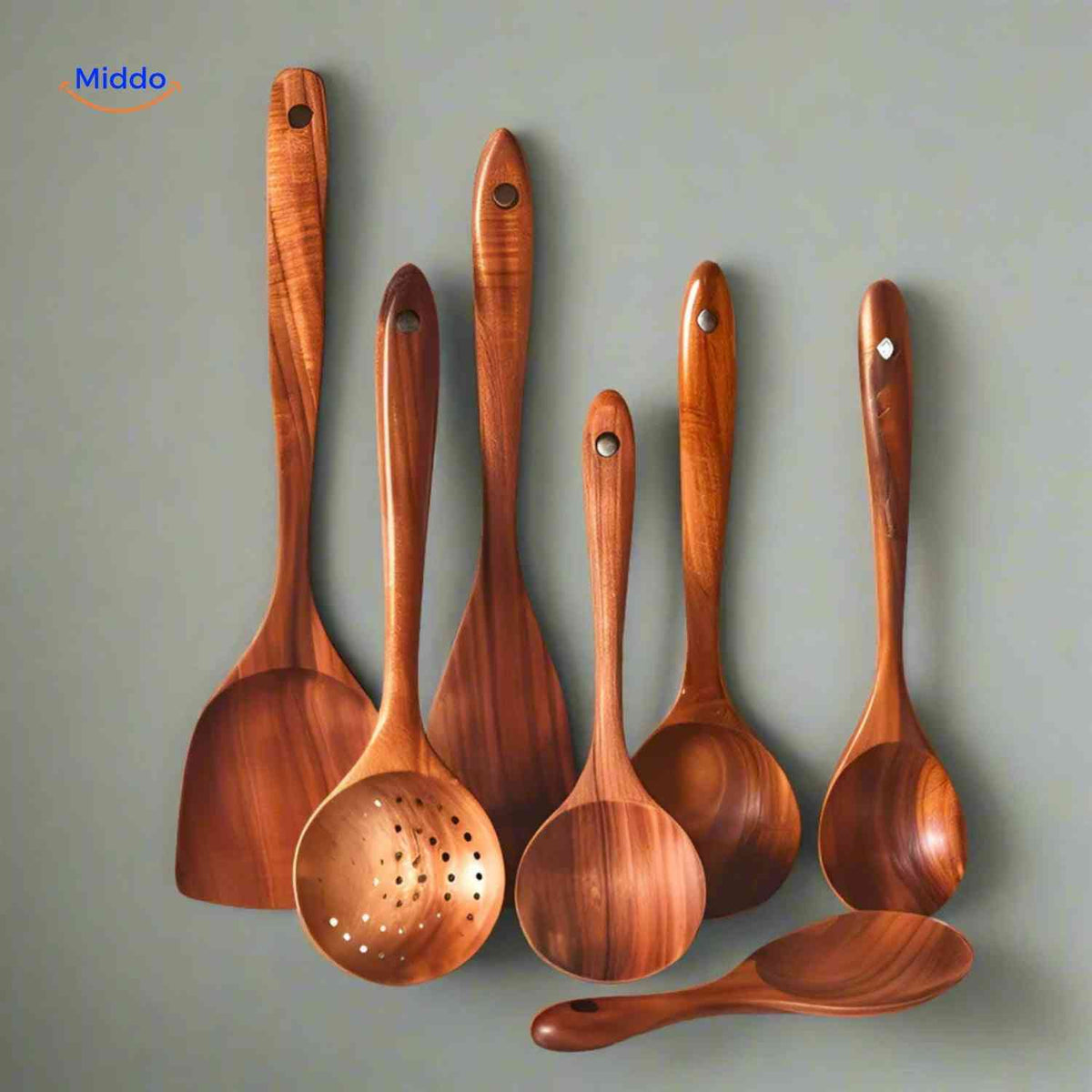 Cookora Spatelset: Holzlöffel und -spatel, als Wanddeko - www.middo.de