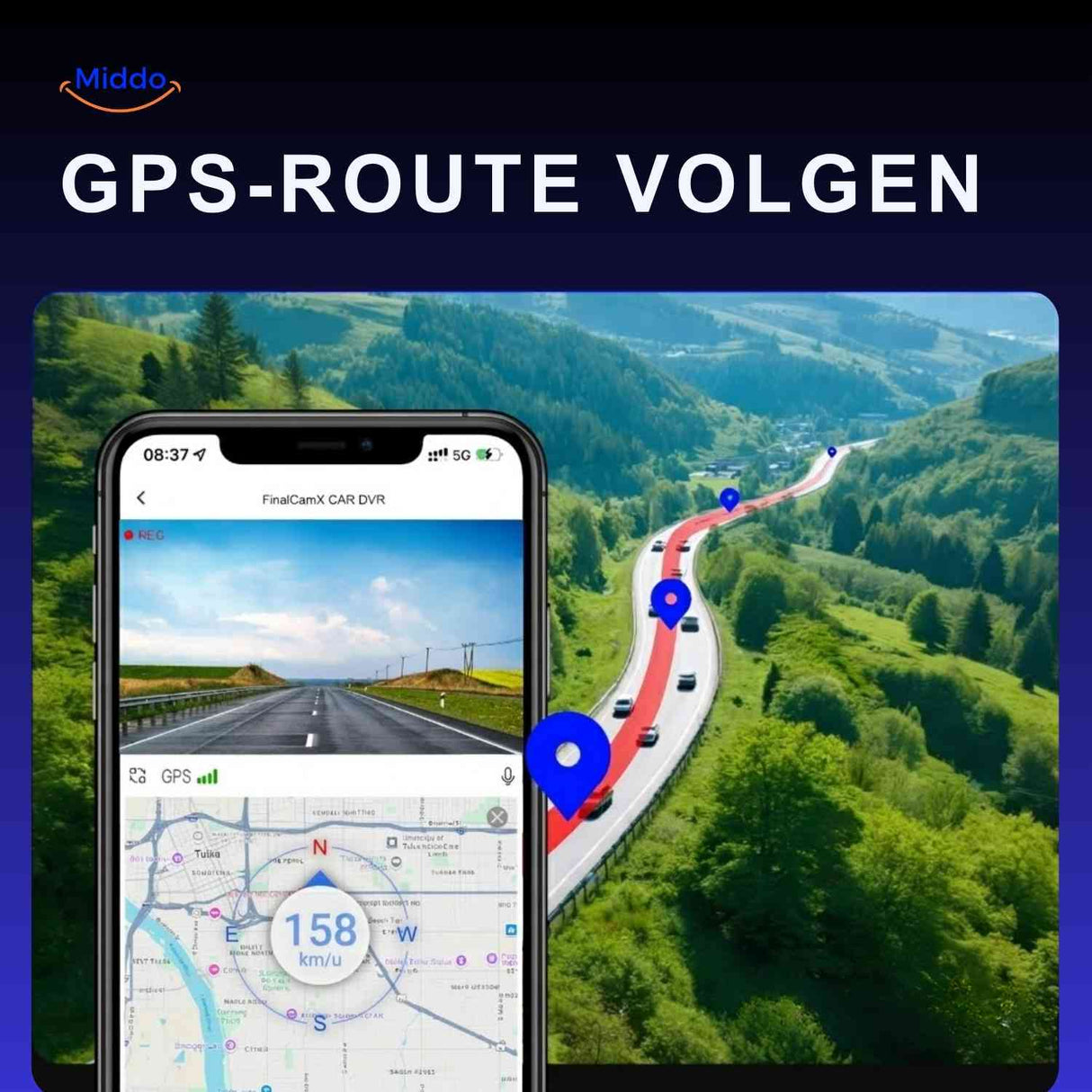 DriveGuard Dashcam GPS route tracking Autokamera Aufnahme