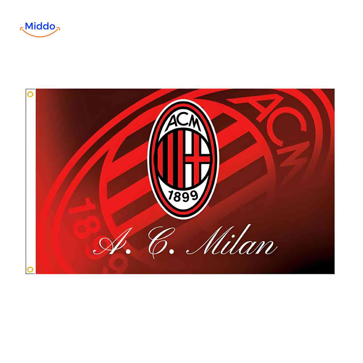 Flagora Flaggen ac milan Logo Flagge rot schwarz www.middo.de