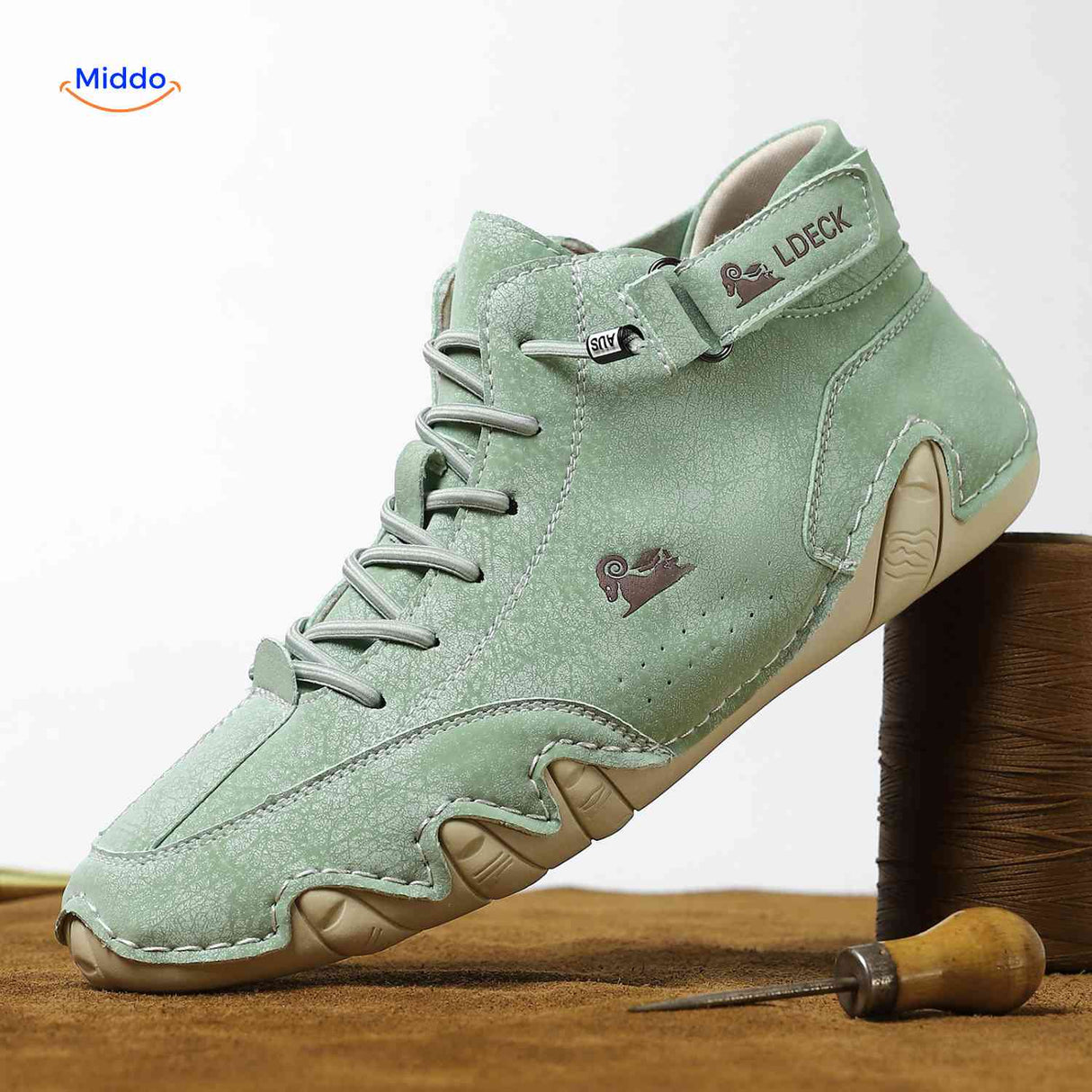Flexura Schuhe – grüne Leder Sneaker für Herren – komfortabel – www.middo.de