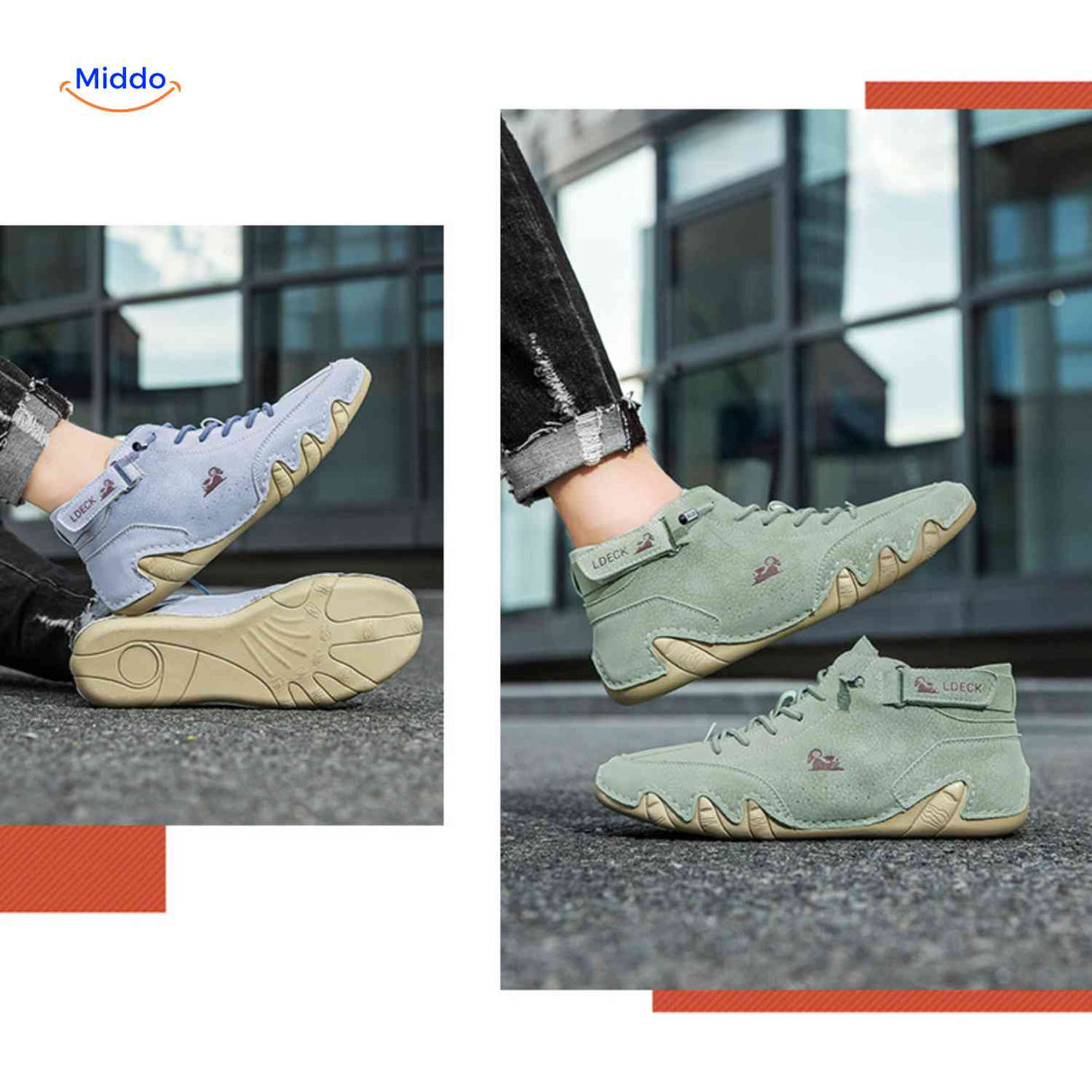 Flexura Schuhe in hellblau-grün – Lässige Herrensneaker aus Leder für den Außenbereich. Besuchen Sie www.middo.de!