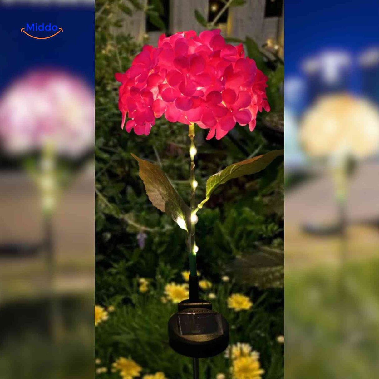 Florora Laterne rot Hortensie Außen-Solarlicht – www.middo.de