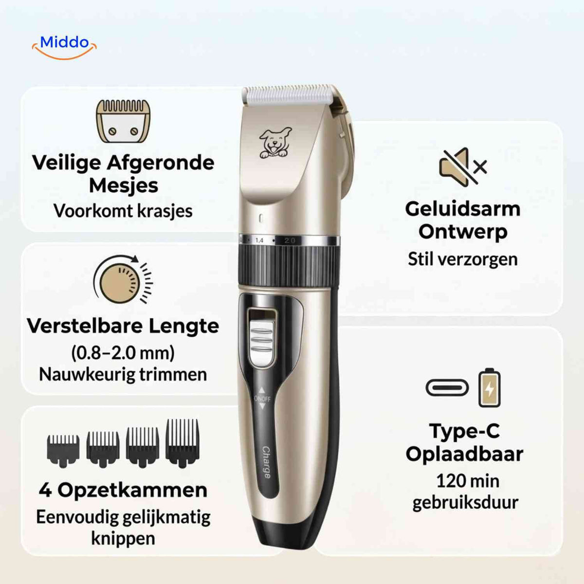 FurEase sichere abgerundete Klingen, leiser Betrieb und USB-Ladung