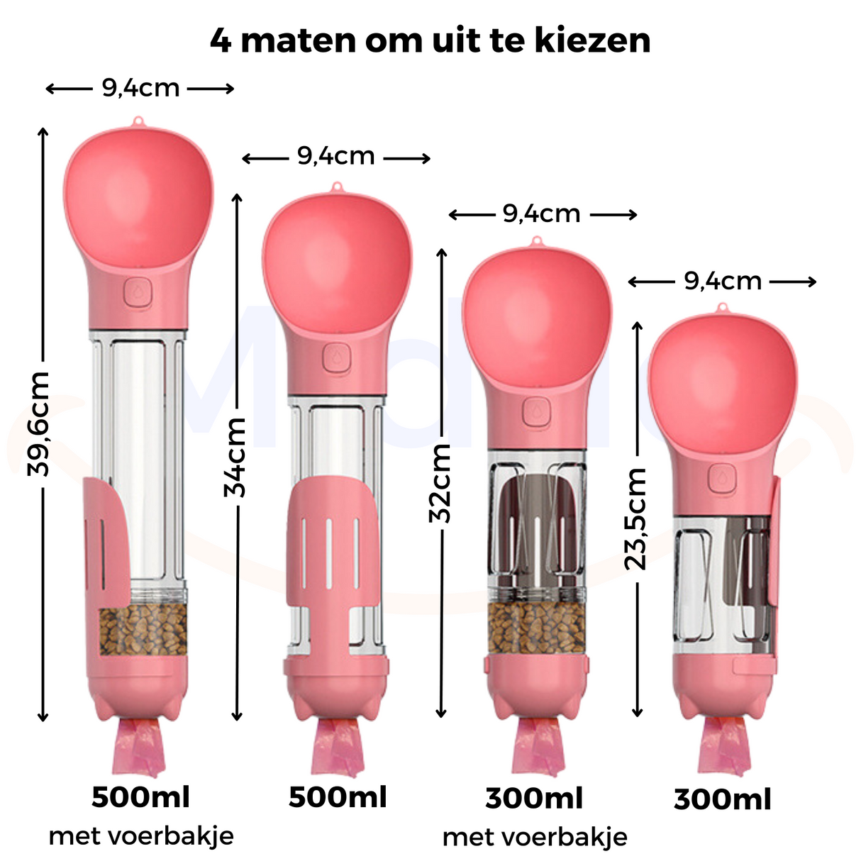 Rosa FurryFeeder mit angegebenen Abmessungen