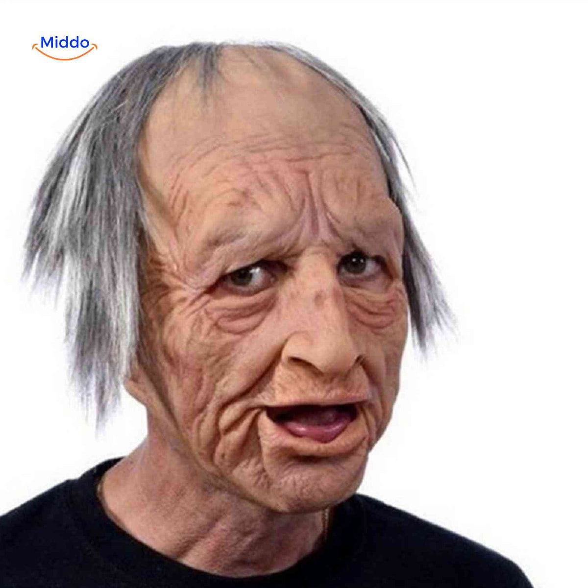 Die Gerontix Maske aus Latex für ältere Herren mit grauen Haaren – Jetzt entdecken auf www.middo.de!