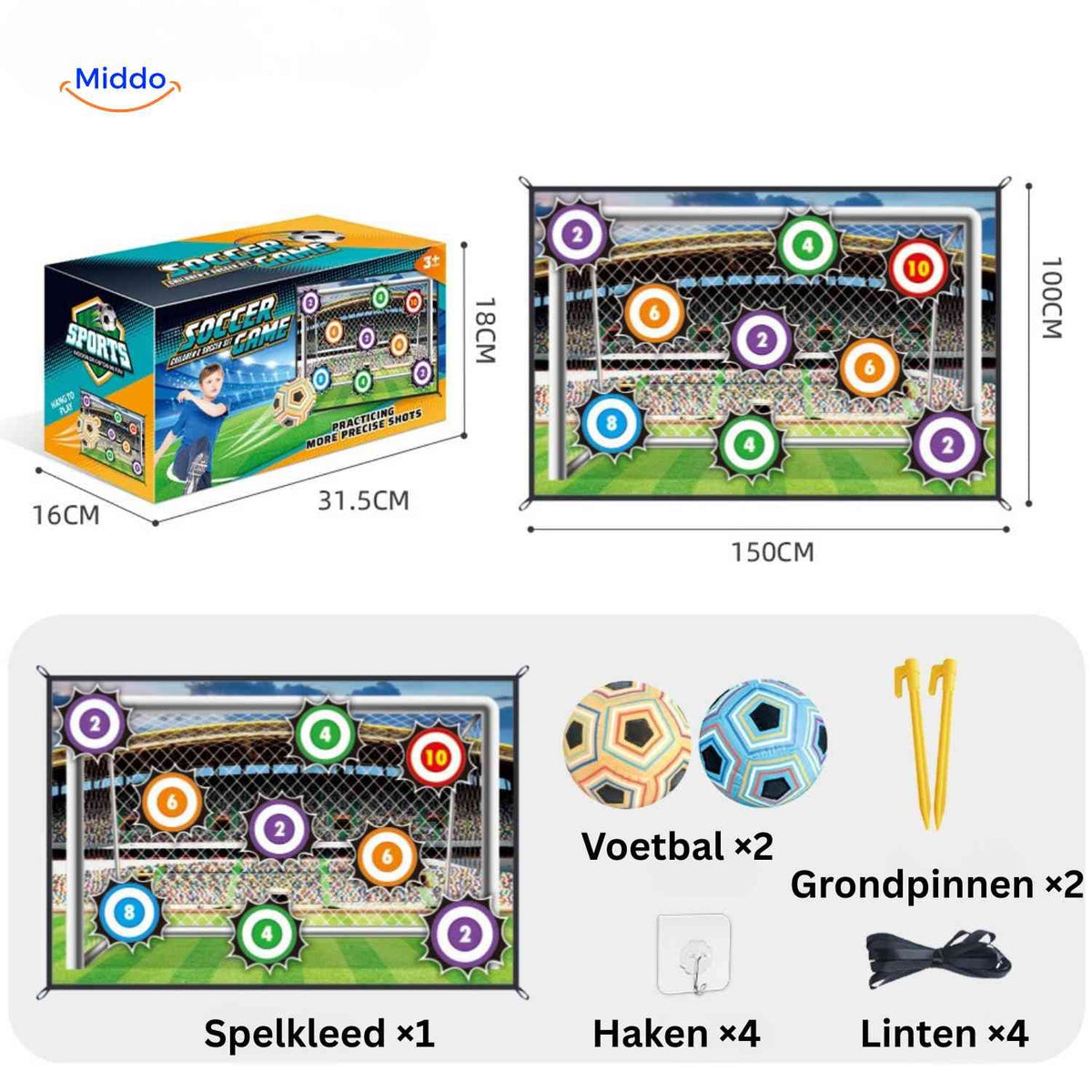 GoalPlay Spiel-Zielscheibe mit Zahlen und Zubehör www.middo.de