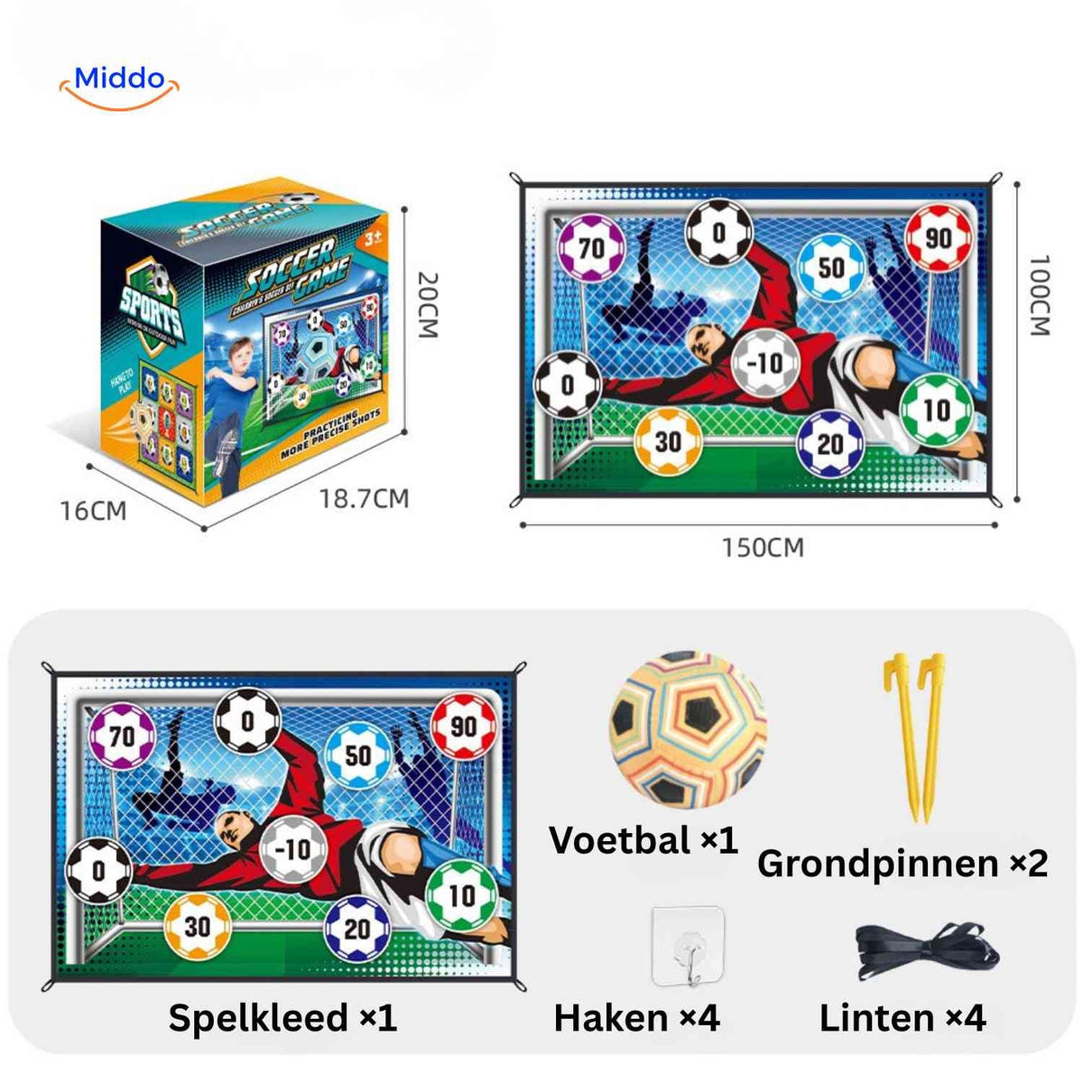 GoalPlay Fußball-Spielziel mit Punkten und Fußball – www.middo.de