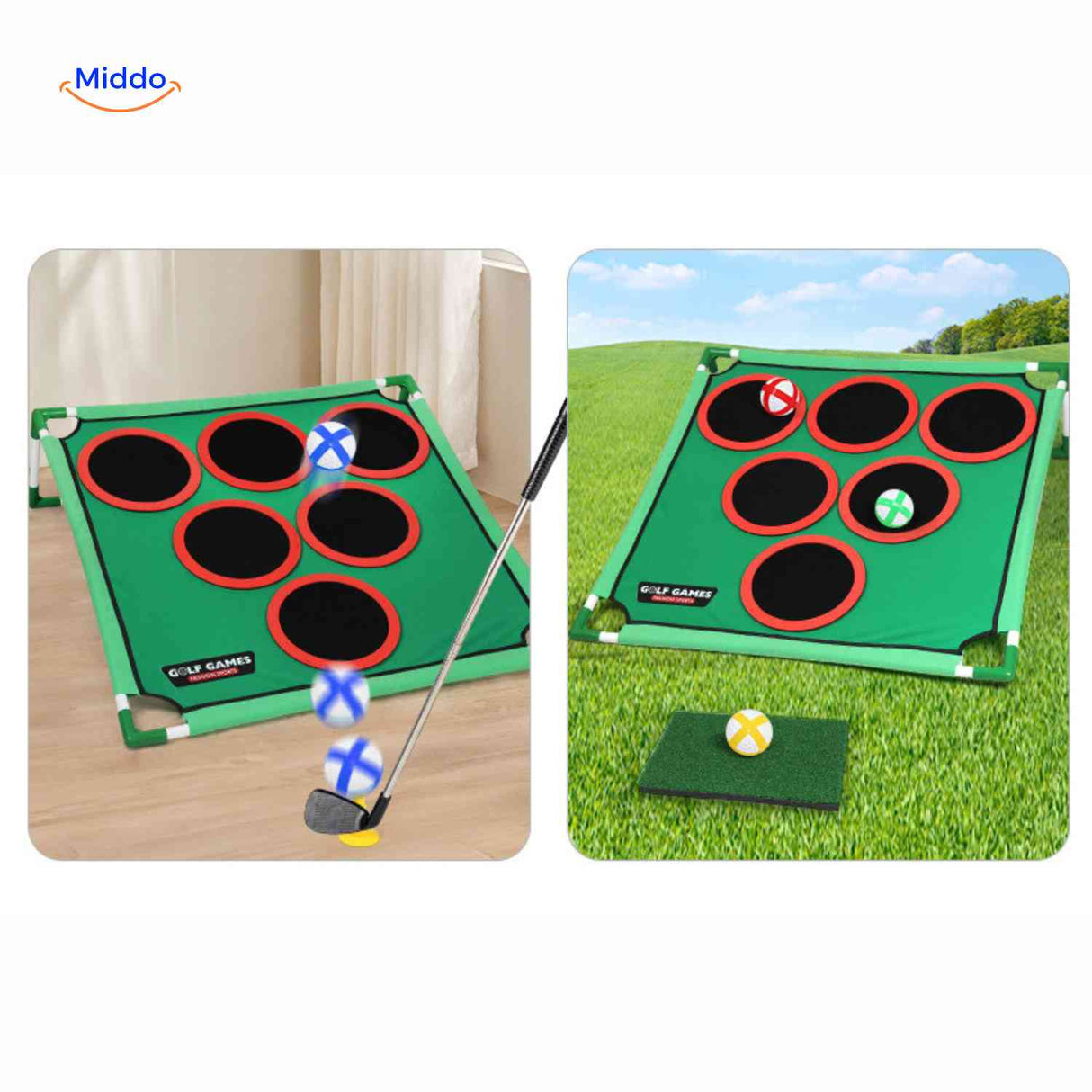 Golforia Spielmatte mit Maßstab Golfzielscheibe – www.middo.de