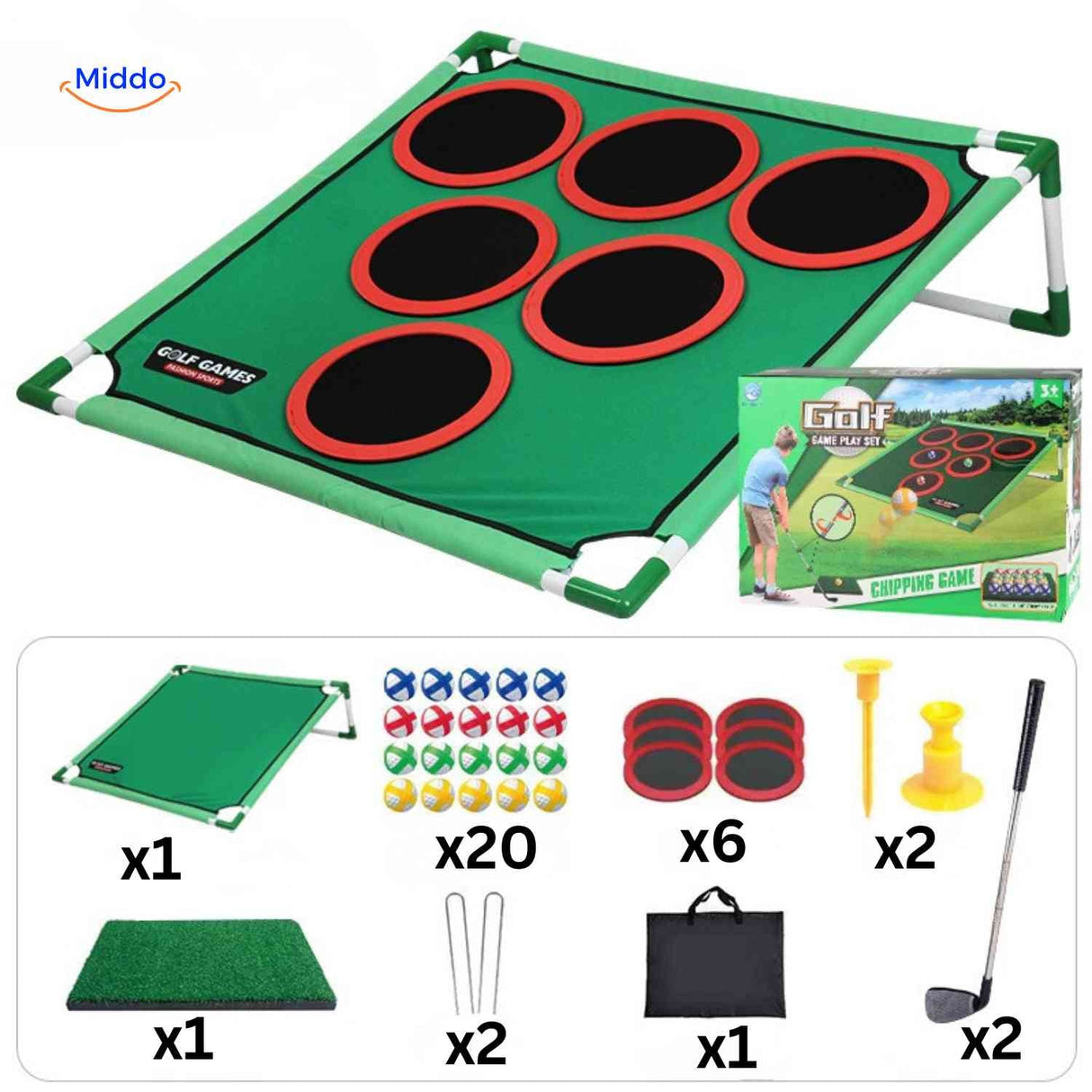 Golforia Spielmatte Golf-Chipping-Spiel Komplettpaket – www.middo.de