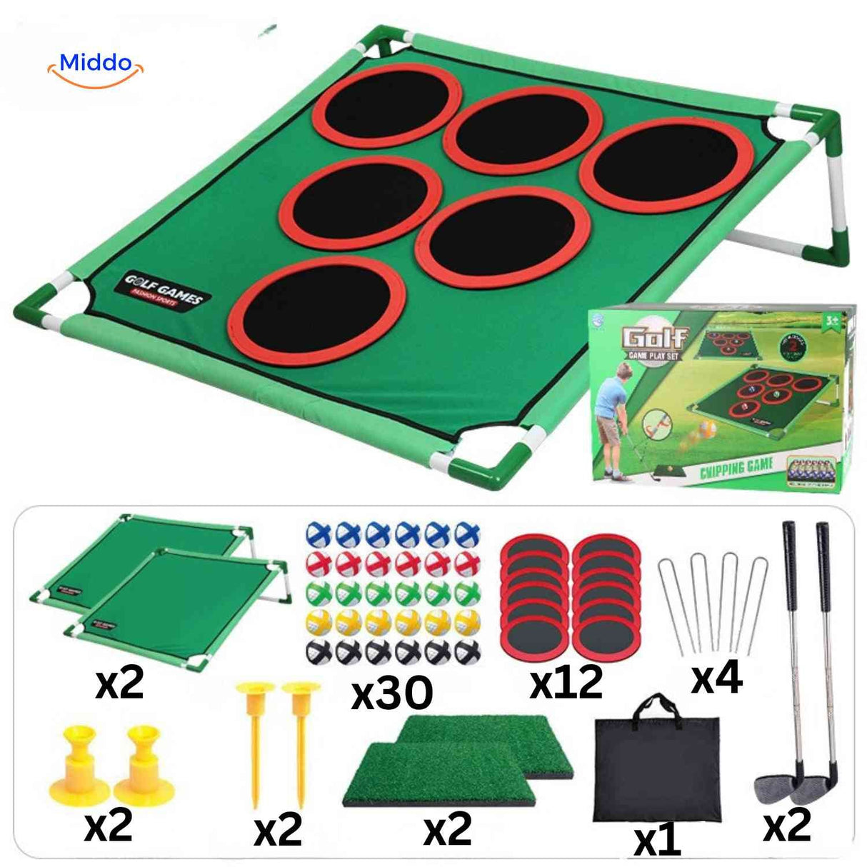 Golforia Spielmatte Golf Chipping Spiel Mega Set - www.middo.de