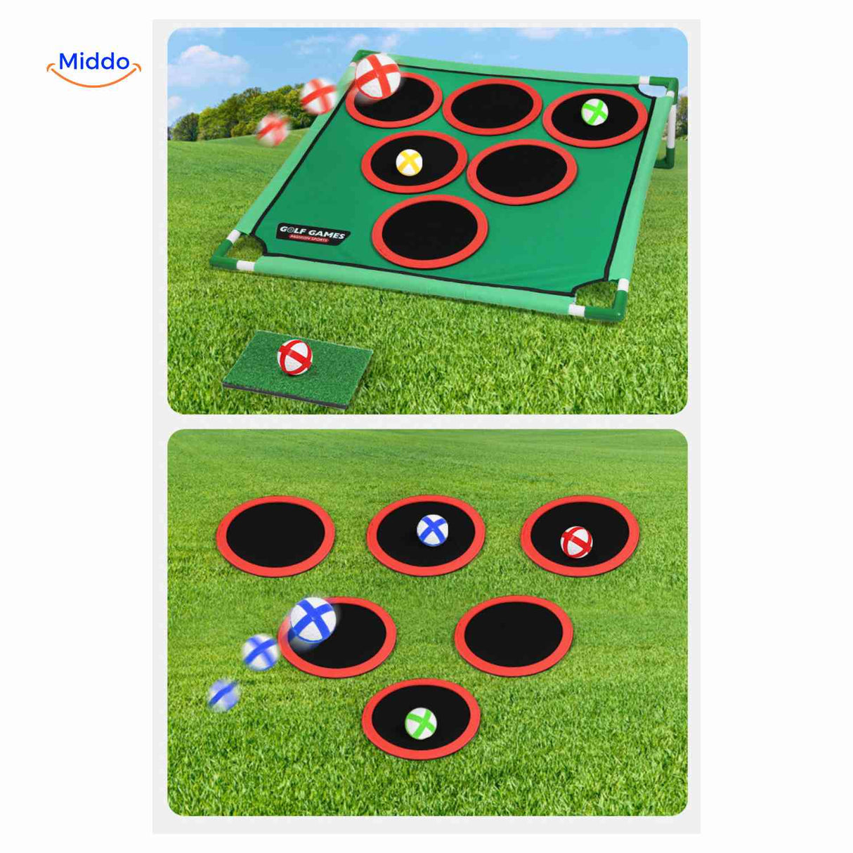 Golforia Spielmatte mit Klettverschluss für Zielschießen Golf | www.middo.de
