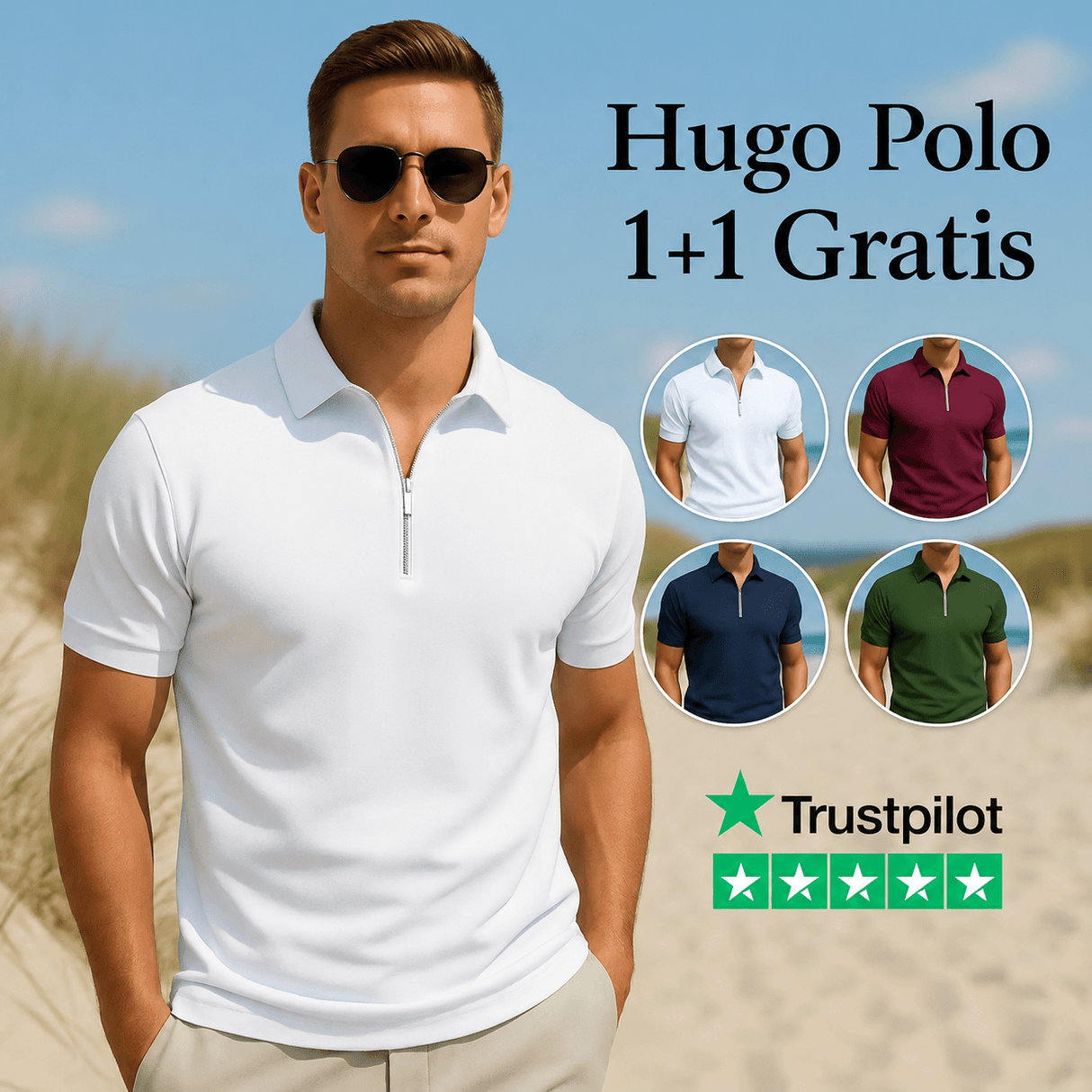 Hugo Polo - Herrenpolo mit Reißverschluss für einen eleganten Look – Ansicht 3