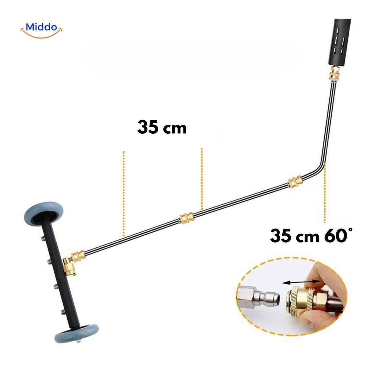 HydroClean Auto-Unterbodensauger mit 35 cm verstellbarem Schlauch – www.middo.de