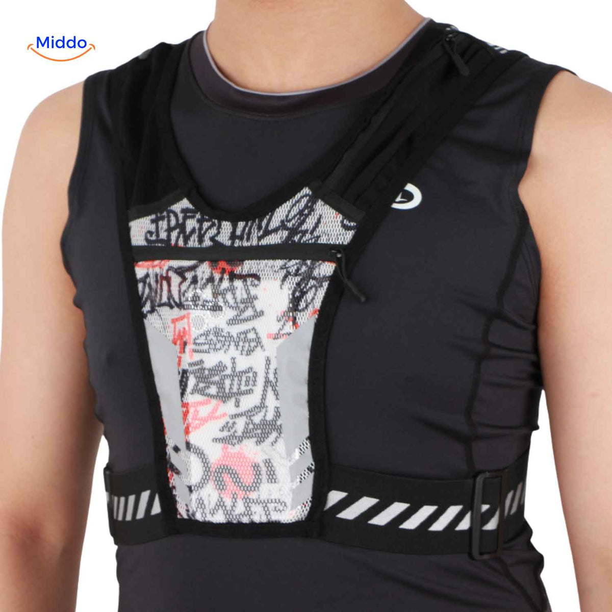 HydroRun Sporttasche Sportweste mit grafischer Netzaufbewahrung www.middo.de