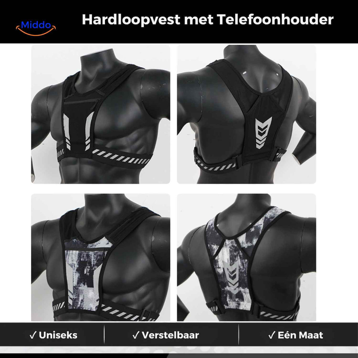 HydroRun Sporttasche Unisex verstellbare Weste mit Handyhalter