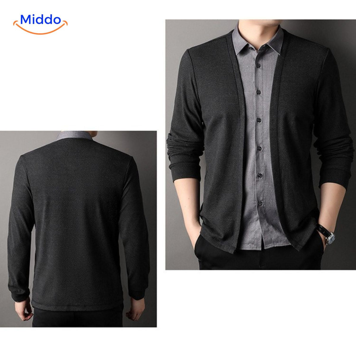 LayerFlex Knit Herren in 2-in-1 Hemd stilvoll und elegant