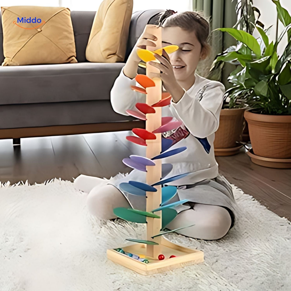 LearnPlay Kugelbahn Baum Mädchen Platz Bälle