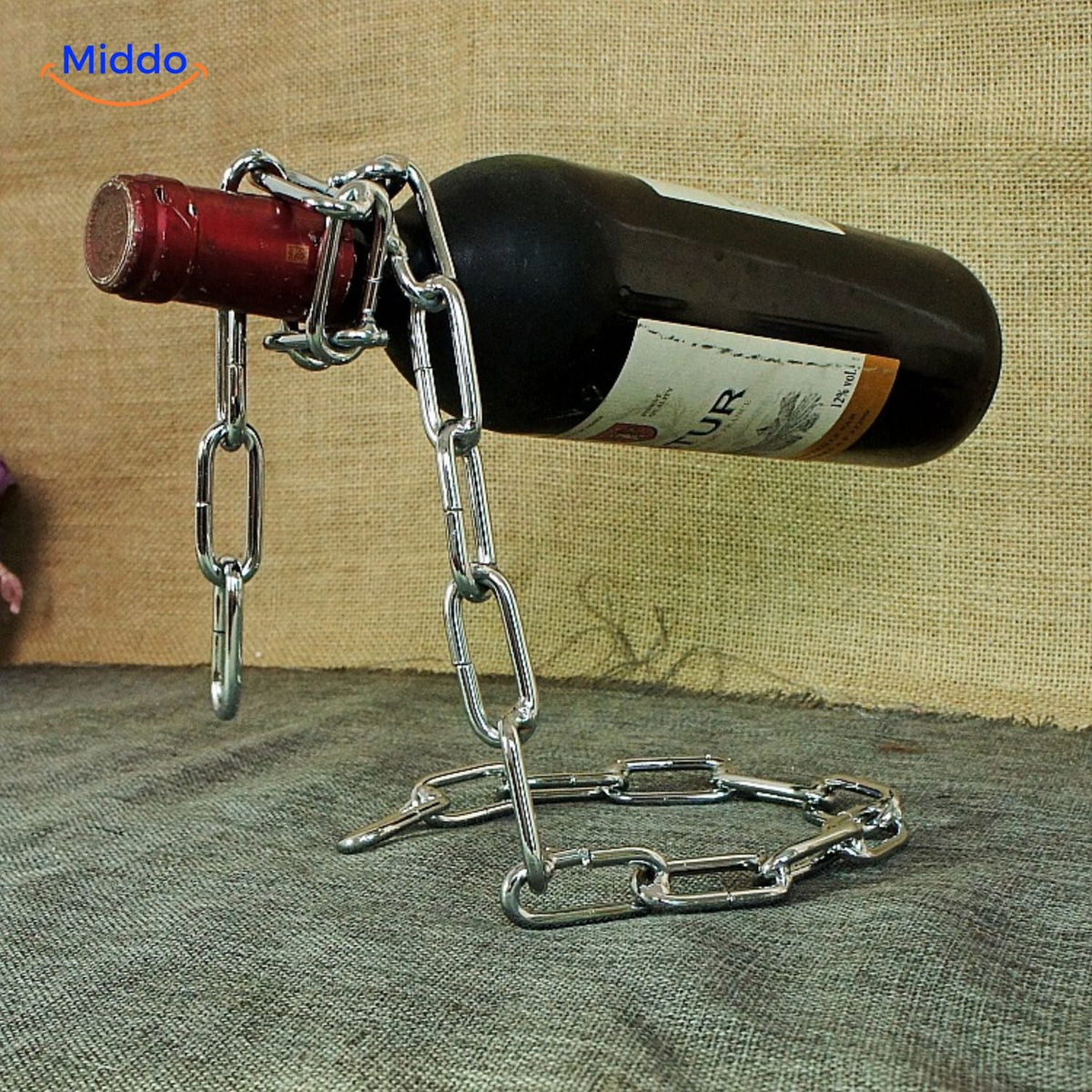 Luxura WineRack silberne Ketten Flaschenhalter