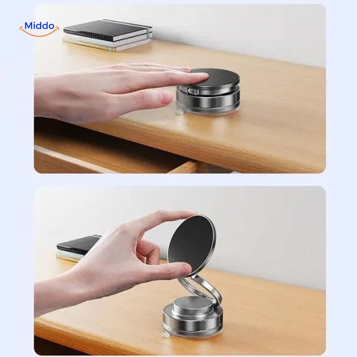 Magnevo Telefonhalter – kompakte Tischhalterung mit Neigemechanismus – www.middo.de