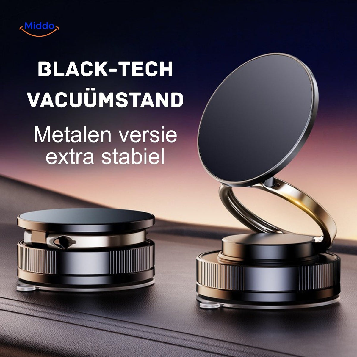 Magnevo Telefonhalter aus Metall – extra stabil mit Vakuumstand www.middo.de