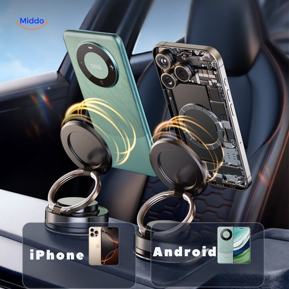 Magnevo Telefonhalter – universelle Magnethalterung für iPhone und Android. Besuchen Sie uns auf www.middo.de