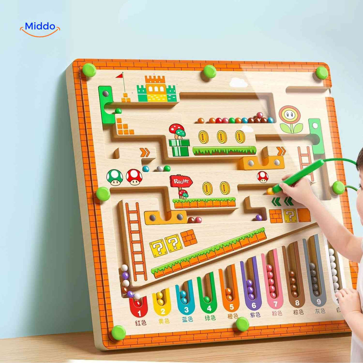 MagnoMaze Holz-Magnet-Labyrinth für Kinder – Entwicklungsfähiges Spielzeug | www.middo.de