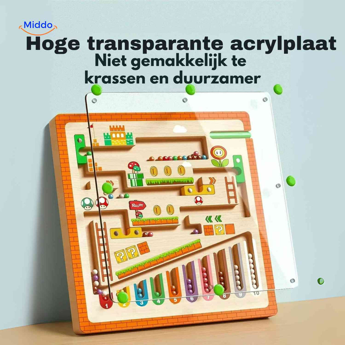 MagnoMaze Spiel aus Holz – Magnetisches Labyrinth mit Acrylplatte, langlebig und stabil. Besuchen Sie uns auf www.middo.de!