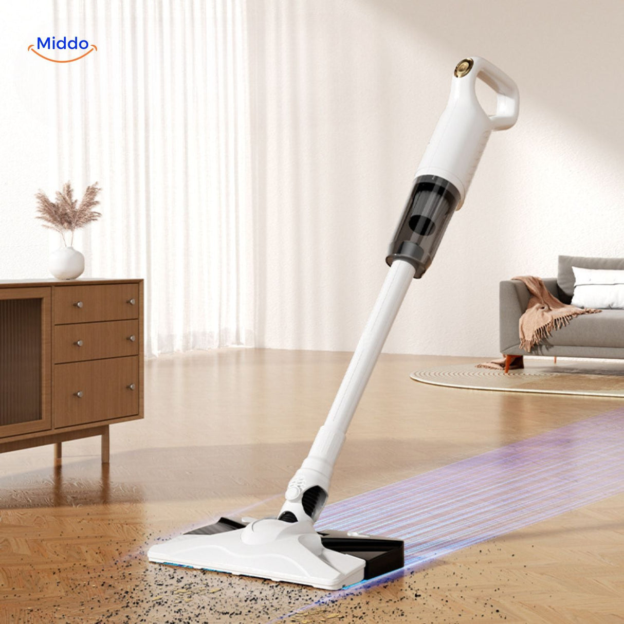 MopVac Pro kabelloser Staubsauger für Böden und Möbel mit kurzer Ladezeit www.middo.de