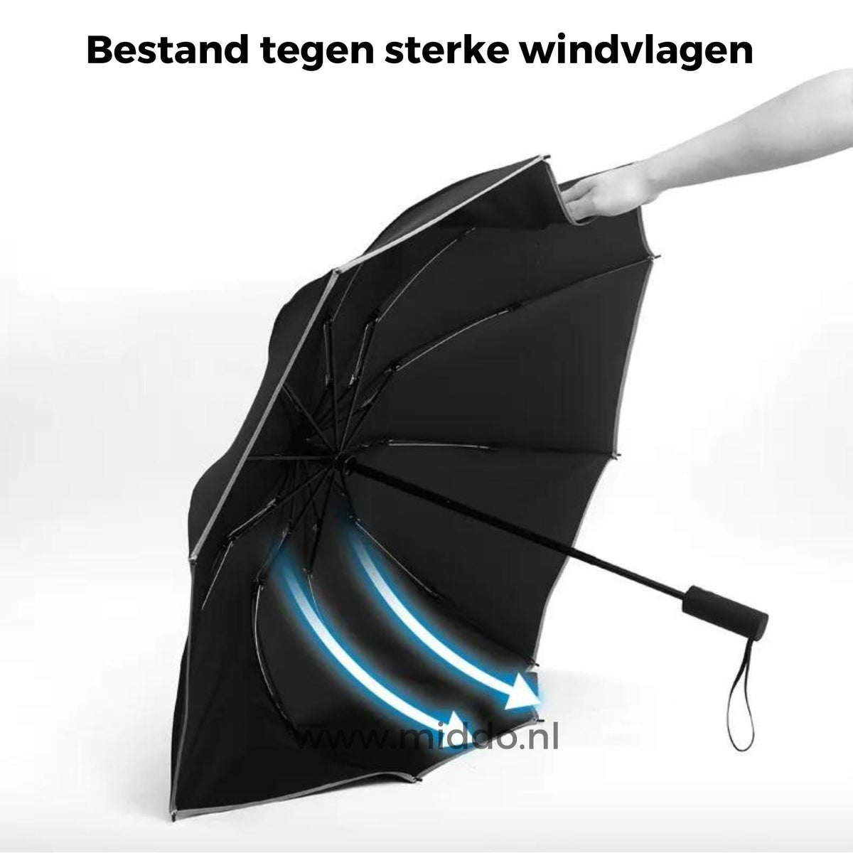Regenschirm widerstandsfähig gegen starke Windböen, bleibt bei starkem Wind intakt
