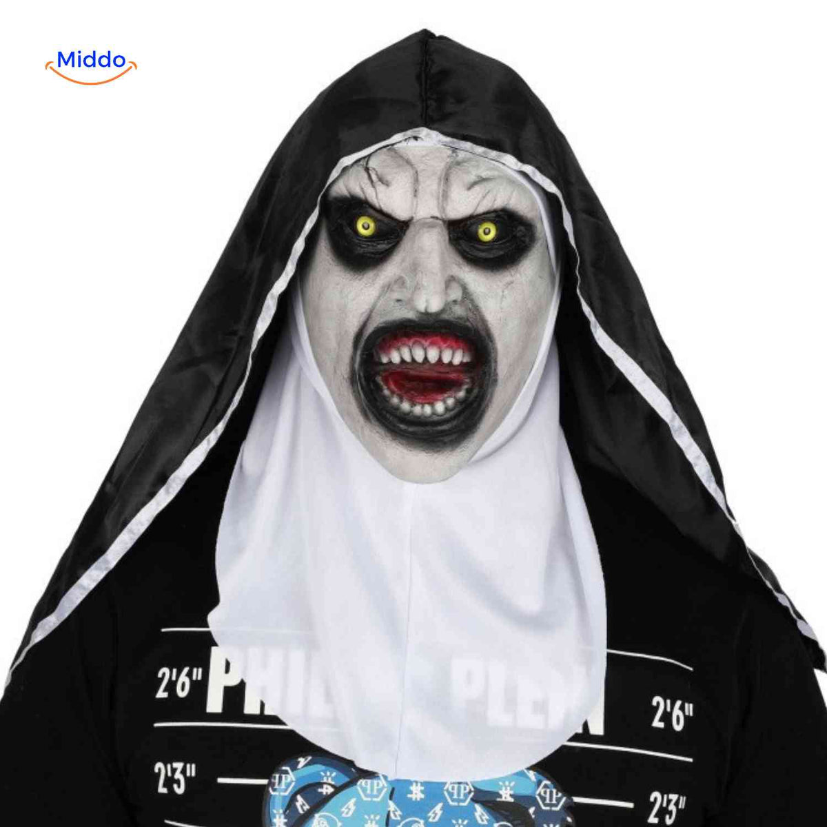Phantora Nun Maske mit scharfen Zähnen und schreiendem Gesicht - jetzt entdecken auf www.middo.de