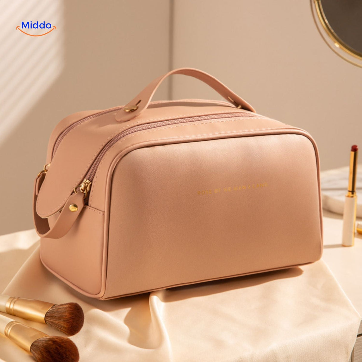 PillowPro Reisetasche leichte rosa Make-Up Tasche