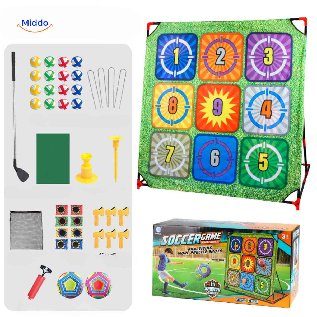 PlaySquare Golfset Ziel mit Zahlen – hochwertiges Spielzeug für draußen für Kinder | www.middo.de