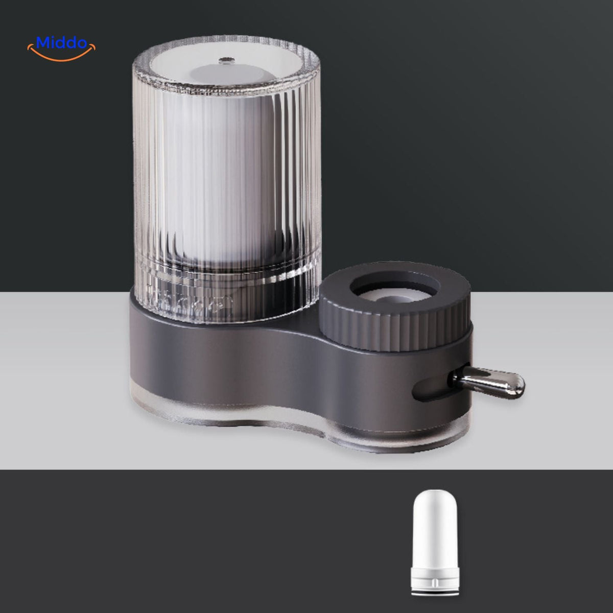 PureFlow Wasserhahn transparent mit grauem Chromteil