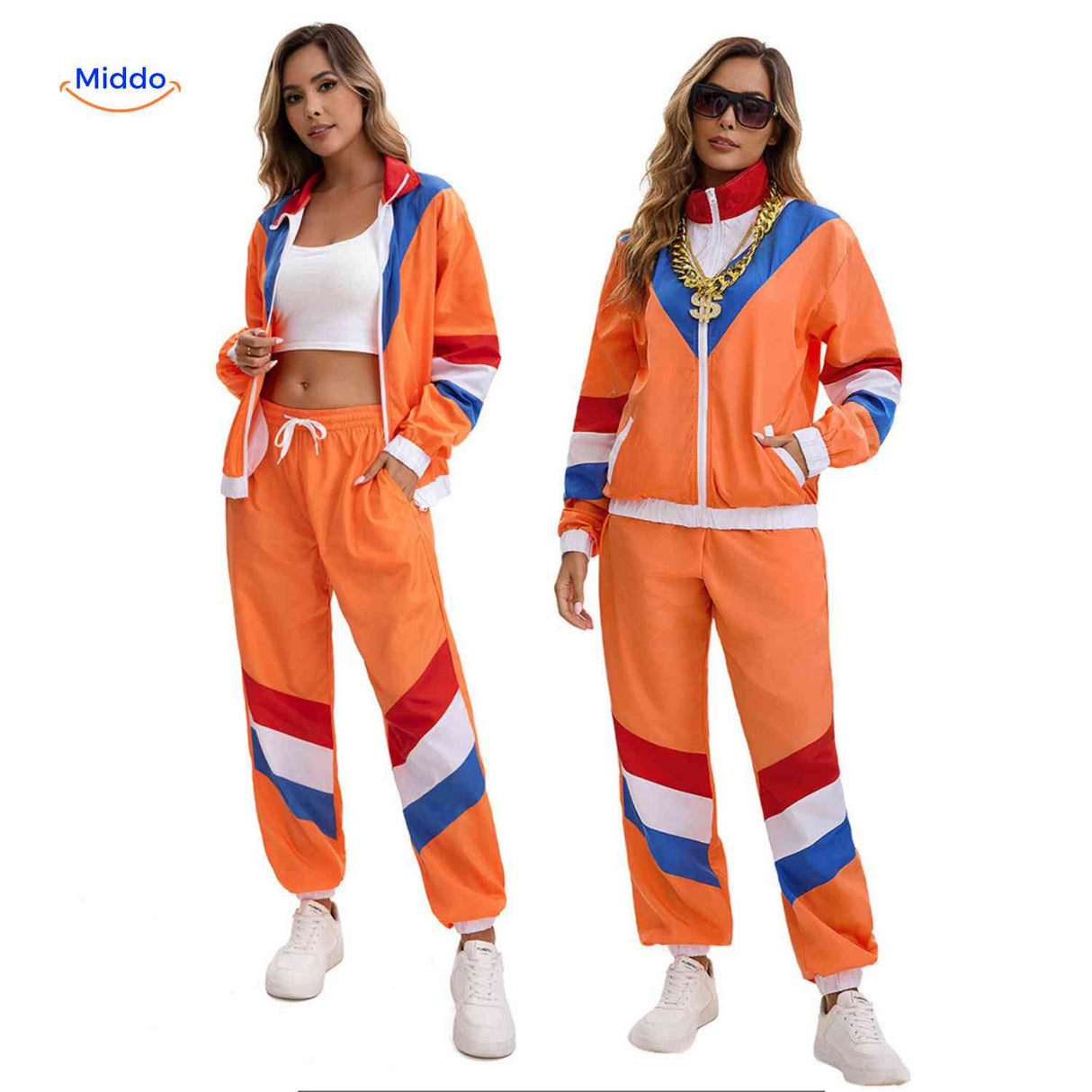 RetroVibe Set Damen Trainingsanzug 2-teilig sportlich jogging set www.middo.de