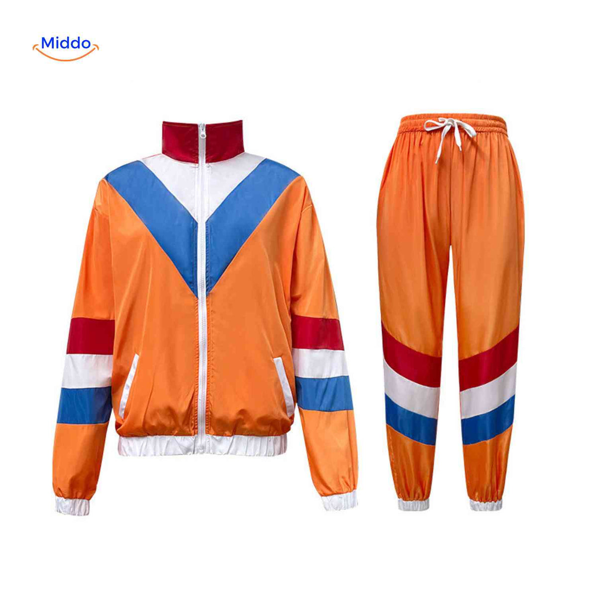 RetroVibe Set Trainingsanzug Set Jacke und Hose sportlich Design www.middo.de