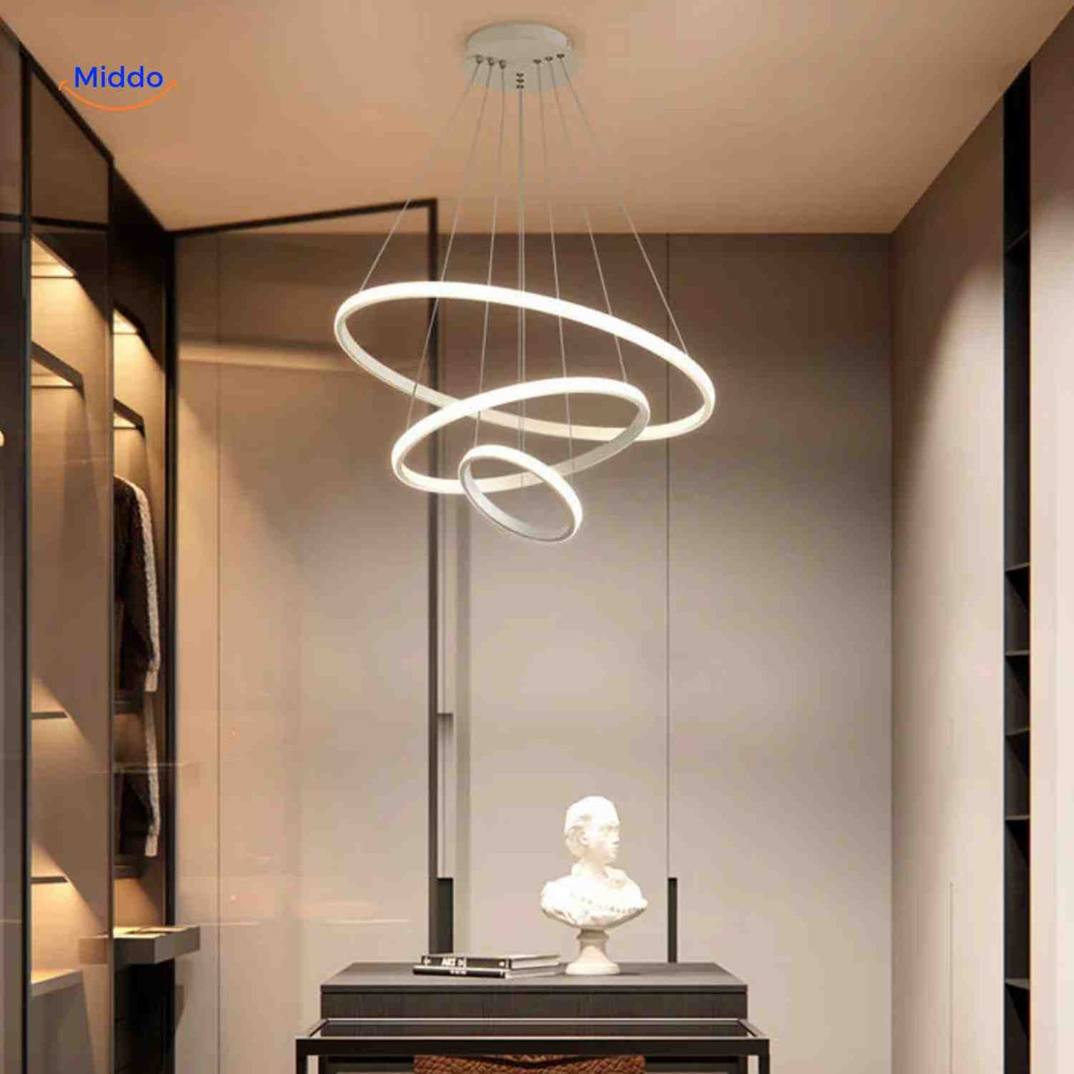 Moderne LED-Ringpendelleuchte für das Wohnzimmer | www.middo.de