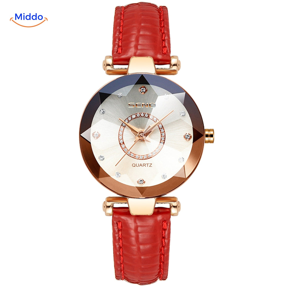 Seno Elegance Damenuhr Stahl RotRosegold
