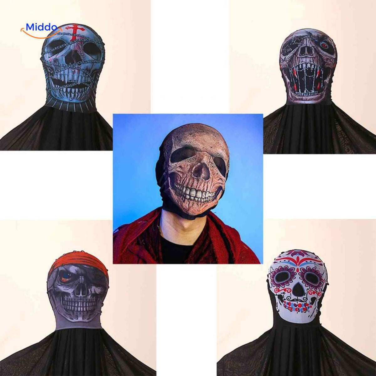 ShadowReap Cape Schädelmasken Set Halloween Kostümparty