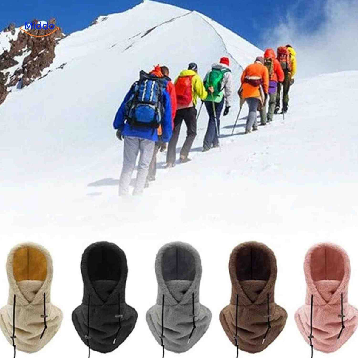 **SnowShield Wintermütze für Bergwanderungen und Schneetouren – fleecegefüttert, warm, mit Schal** Besuchen Sie uns auf www.middo.de und entdecken Sie den idealen Begleiter für Ihre Winterabenteuer!