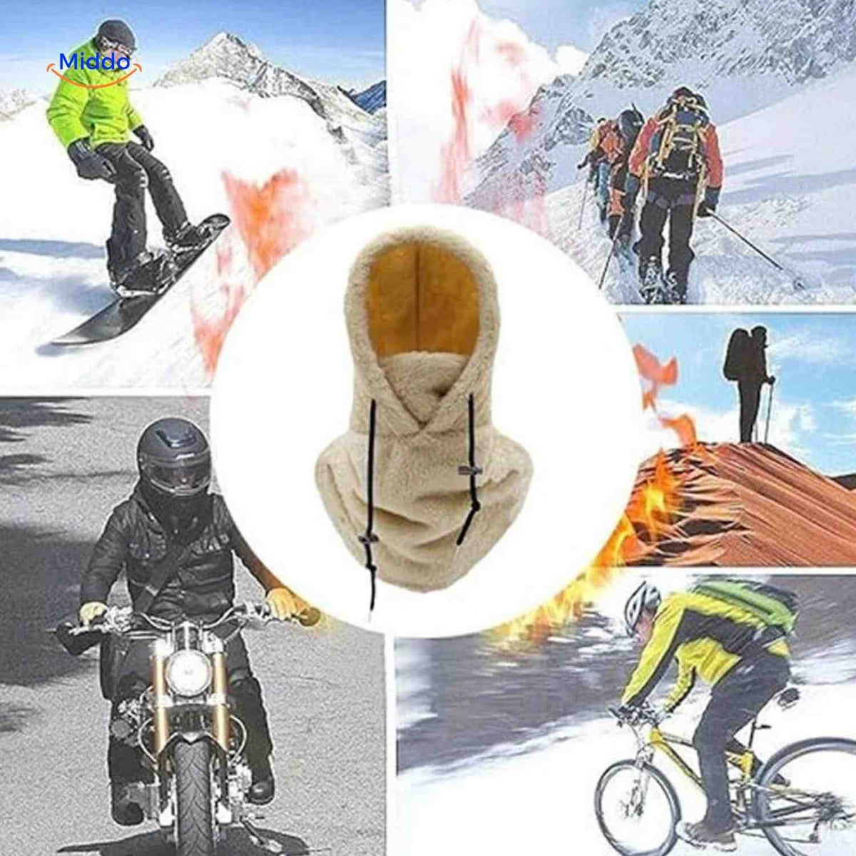 SnowShield Wintermütze – Ski-Fleece-Haube, warm, Schal für Outdoor-Aktivitäten – www.middo.de