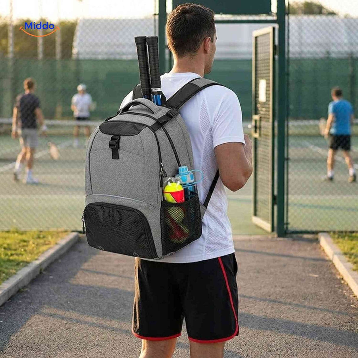 Sportivo Rucksack Rucksack mit Schläger und Trinkflasche